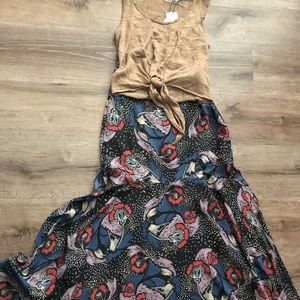 Free People double slit maxi skirt